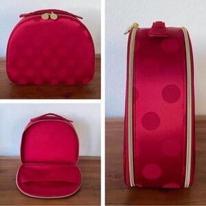 Red Polka Dot Women's Travel Cosmetic Case
